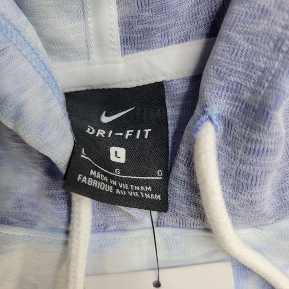 Nike Icon Clash Women's Pullover Dri-Fit Tie Die Hoodie Size Large White Purple - Picture 2 of 9